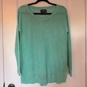 American Eagle Outfitters Open Knit Mint Green Sweater